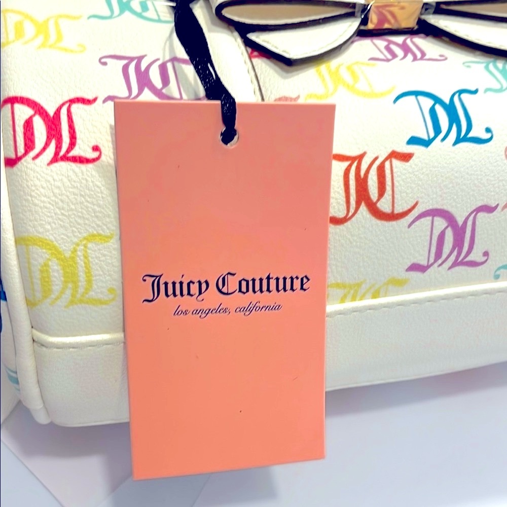 NWT Juicy Couture Multicolor Monogram White Top Handle Crossbody Bags - Picture 14 of 15
